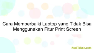 Cara Memperbaiki Laptop yang Tidak Bisa Menggunakan Fitur Print Screen