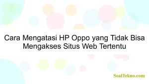 Cara Mengatasi HP Oppo yang Tidak Bisa Mengakses Situs Web Tertentu