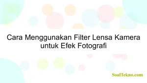 Cara Menggunakan Filter Lensa Kamera untuk Efek Fotografi