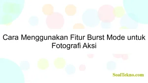 Cara Menggunakan Fitur Burst Mode untuk Fotografi Aksi