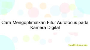 Cara Mengoptimalkan Fitur Autofocus pada Kamera Digital