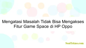 Mengatasi Masalah Tidak Bisa Mengakses Fitur Game Space di HP Oppo