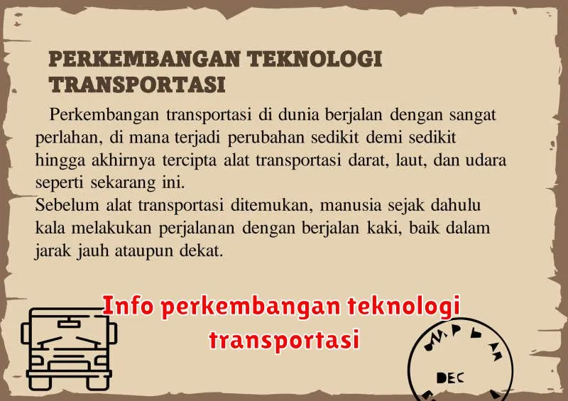 Info perkembangan teknologi transportasi