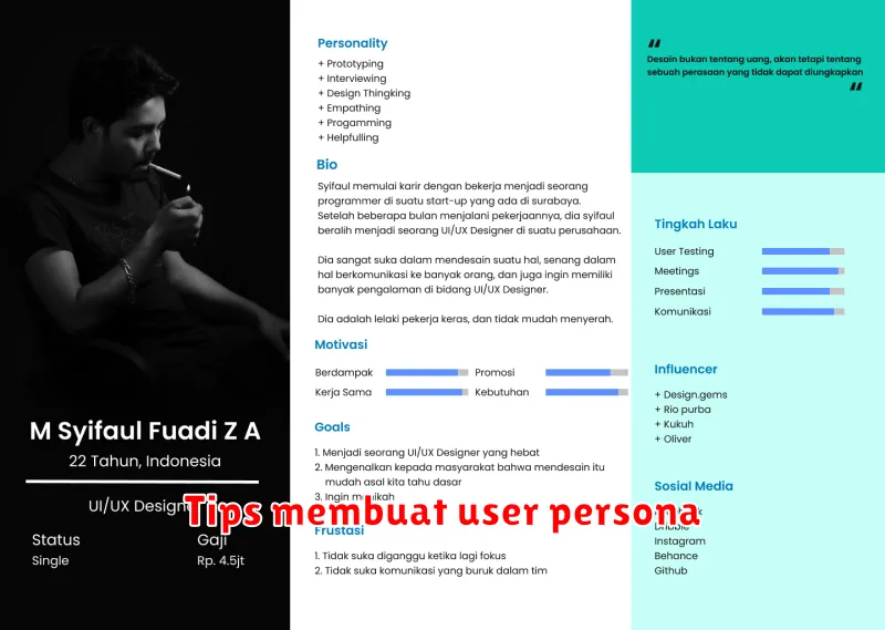 Tips membuat user persona