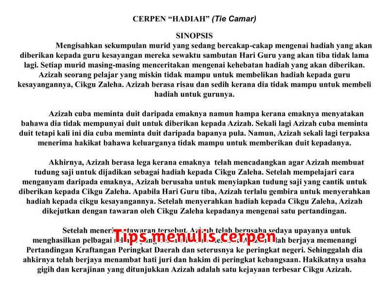 Tips menulis cerpen