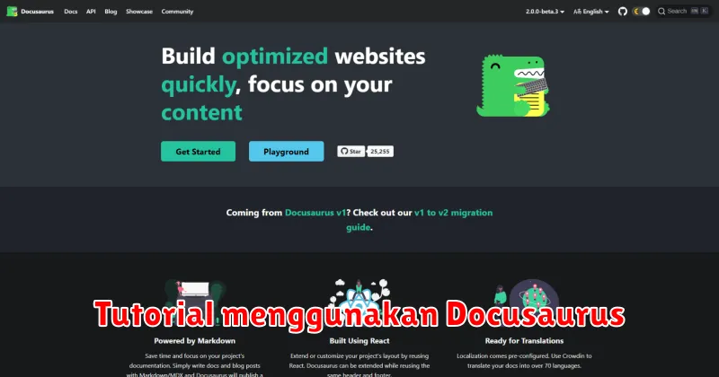 Tutorial menggunakan Docusaurus