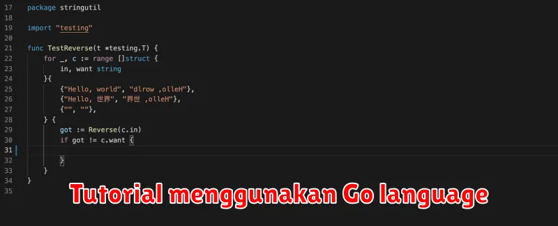 Tutorial menggunakan Go language