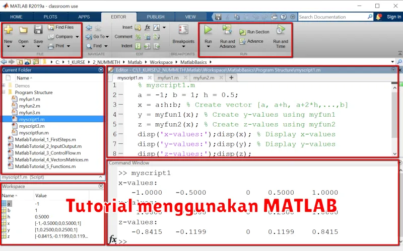 Tutorial menggunakan MATLAB